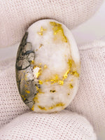 23.83ct Gympie Australia mine Gold Quartz & Platinum Cabochon