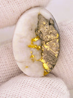 23.83ct Gympie Australia mine Gold Quartz & Platinum Cabochon