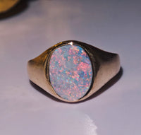 Antique 10K Australian Boulder Opal Ring
