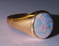 Antique 10K Australian Boulder Opal Ring
