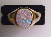 Antique 10K Australian Boulder Opal Ring