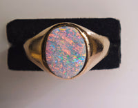 Antique 10K Australian Boulder Opal Ring