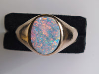 Antique 10K Australian Boulder Opal Ring