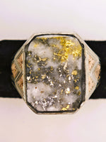 Antique 14K Two-Tone Gold Colorado Gold Quartz Ring