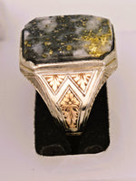 Antique 14K Two-Tone Gold Colorado Gold Quartz Ring