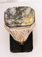 Antique 14K Two-Tone Gold Colorado Gold Quartz Ring