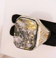 Antique 14K Two-Tone Gold Colorado Gold Quartz Ring