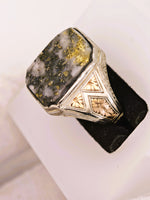 Antique 14K Two-Tone Gold Colorado Gold Quartz Ring