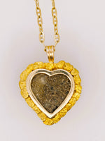 14K Alaskan Gold Quartz Nugget Pendant