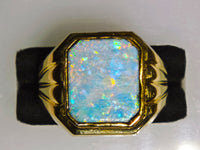 Vintage 10K Australian Boulder Opal Ring