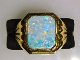 Vintage 10K Australian Boulder Opal Ring