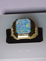Vintage 10K Australian Boulder Opal Ring