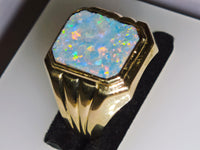Vintage 10K Australian Boulder Opal Ring