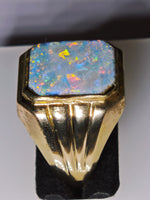 Vintage 10K Australian Boulder Opal Ring