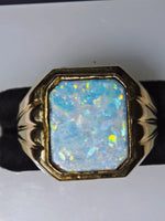 Vintage 10K Australian Boulder Opal Ring