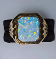 Vintage 10K Australian Boulder Opal Ring