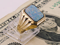 Vintage 10K Australian Boulder Opal Ring