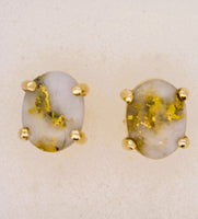 14K Oval Gold Quartz Earrings 16:1 Mine