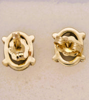 14K Oval Gold Quartz Earrings 16:1 Mine