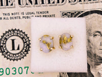 14K Oval Gold Quartz Earrings 16:1 Mine
