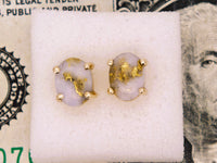 14K Oval Gold Quartz Earrings 16:1 Mine