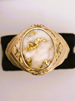 10K Gold in Quartz Signet Ring 16to1 Mine