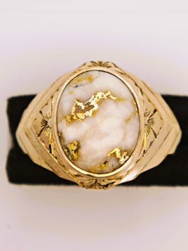 10K Gold in Quartz Signet Ring 16to1 Mine