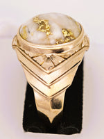 10K Gold in Quartz Signet Ring 16to1 Mine