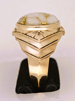 10K Gold in Quartz Signet Ring 16to1 Mine