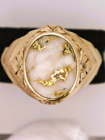 10K Gold in Quartz Signet Ring 16to1 Mine