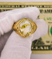 10K Gold in Quartz Signet Ring 16to1 Mine