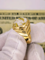 10K Gold in Quartz Signet Ring 16to1 Mine