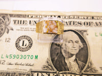 10K Gold Quartz Signet Ring Floral Motif