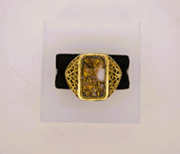 14K Alaskan Gold Quartz Signet Ring - Vintage Italy