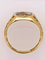 14K Alaskan Gold Quartz Signet Ring - Vintage Italy