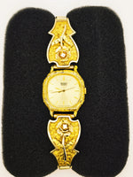 22K RARE Vintage 1980’s Seiko Quartz Gold Nugget Diamond Watch