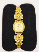 22K RARE Vintage 1980’s Seiko Quartz Gold Nugget Diamond Watch
