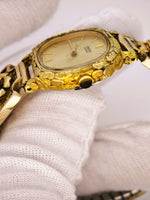 22K RARE Vintage 1980’s Seiko Quartz Gold Nugget Diamond Watch