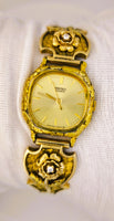22K RARE Vintage 1980’s Seiko Quartz Gold Nugget Diamond Watch