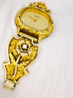 22K RARE Vintage 1980’s Seiko Quartz Gold Nugget Diamond Watch