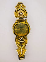 22K RARE Vintage 1980’s Seiko Quartz Gold Nugget Diamond Watch