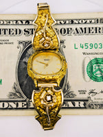 22K RARE Vintage 1980’s Seiko Quartz Gold Nugget Diamond Watch