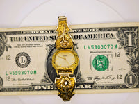 22K RARE Vintage 1980’s Seiko Quartz Gold Nugget Diamond Watch