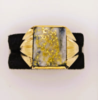 10K 16:1 Gold in Quartz Signet Ring