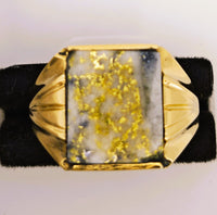 10K 16:1 Gold in Quartz Signet Ring