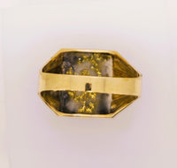 10K 16:1 Gold in Quartz Signet Ring