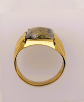 10K 16:1 Gold in Quartz Signet Ring