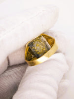 10K 16:1 Gold in Quartz Signet Ring