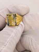 10K 16:1 Gold in Quartz Signet Ring