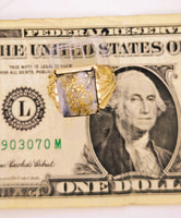 10K 16:1 Gold in Quartz Signet Ring